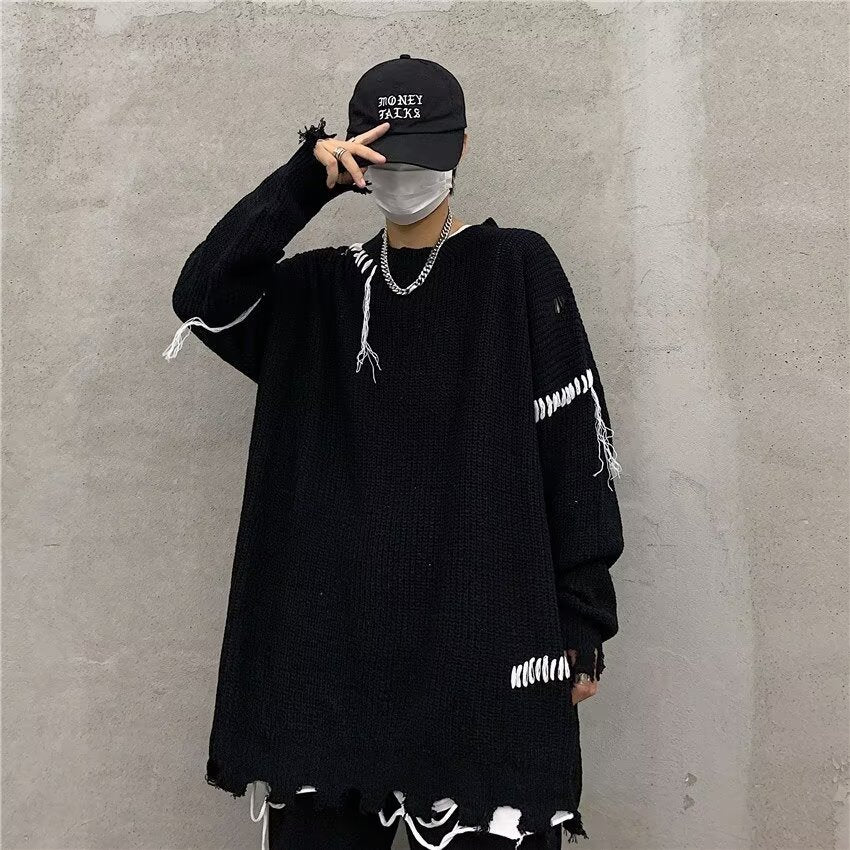 Unisex Oversized Knit Sweater with Unique Design Mune Fashion