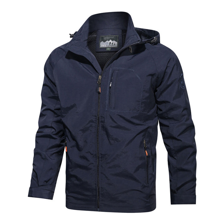 Men's nano lightweight water-repellent softshell outdoor jacket with hood breast pocket Mune Fashion