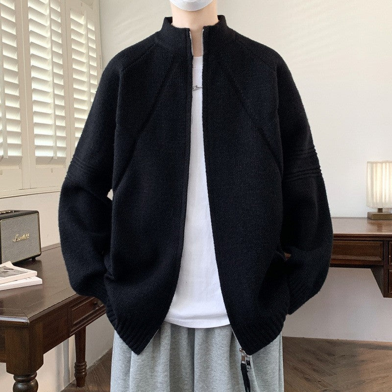 Men's Stylish Cardigan with High Collar Mune Fashion