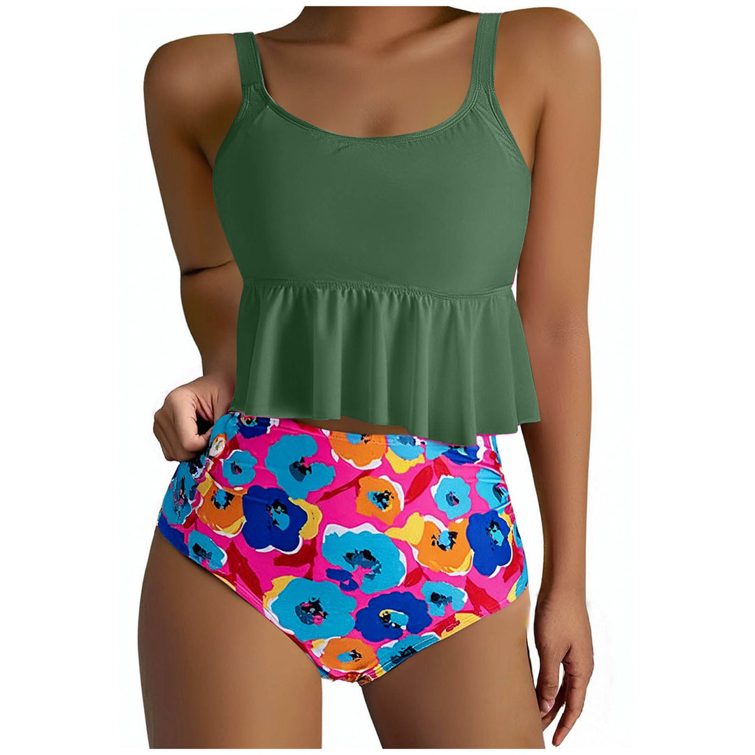 Damen Tankini-Set mit floralen Akzenten und Rüschen Echo Archiv