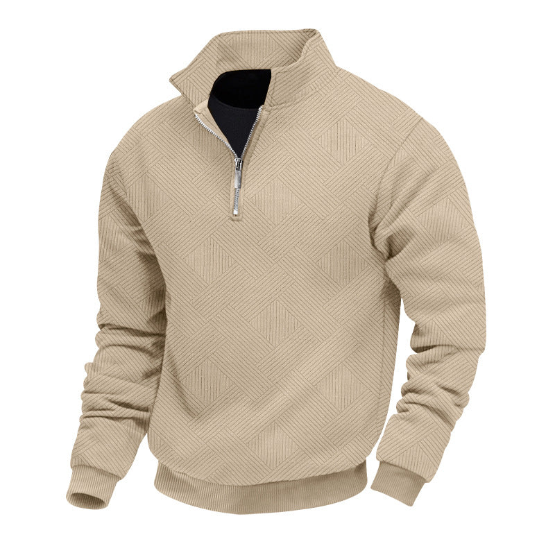 Men's structured troyer with half zip and standing collar Mune Fashion