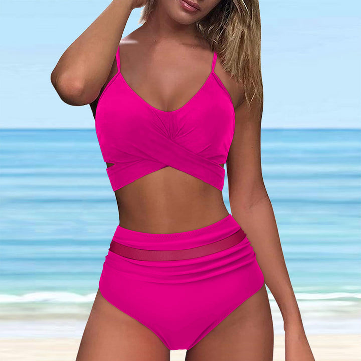 Women's High-Waist Bikini Set with stylish wrap top Mune Fashion