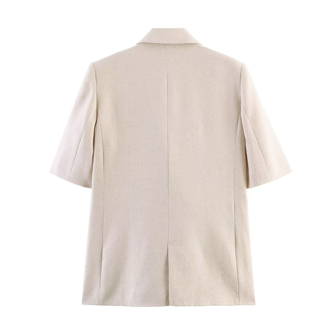 Women's Loose Linen Trousers with Pleats and Wide Palazzo Cut Mune Fashion