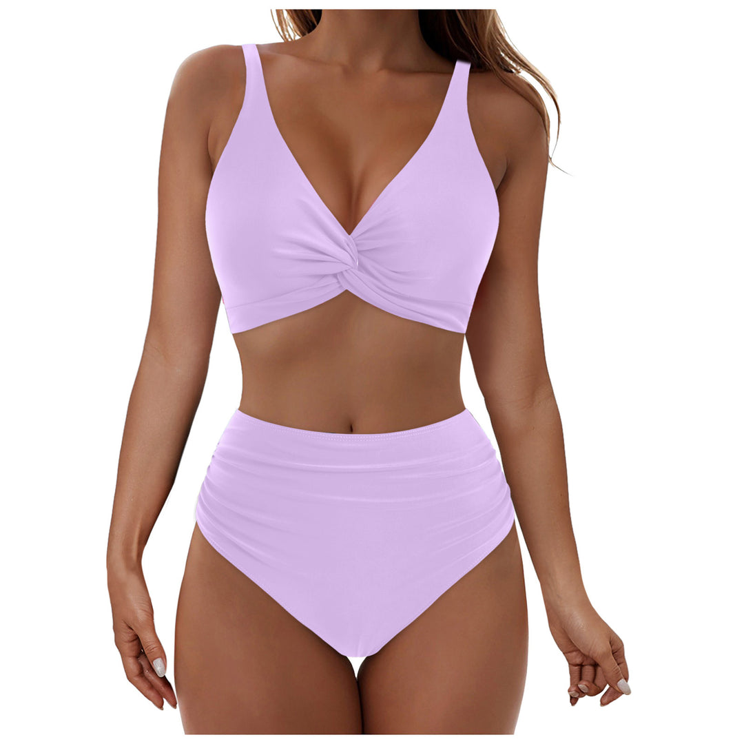 Women's High-Waisted Bikini Set with Elegant Wrap Top Mune Fashion
