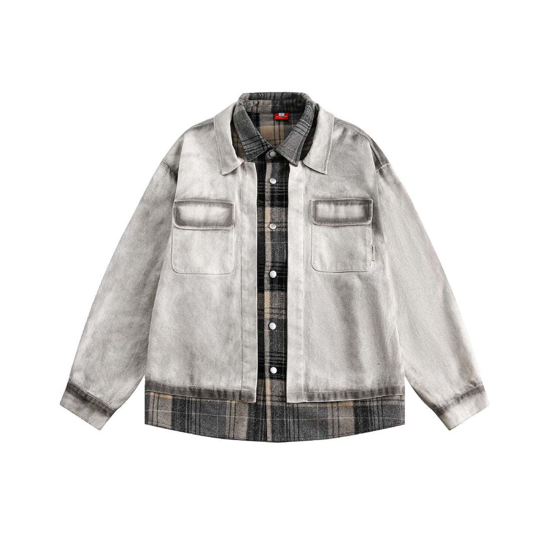 Men's Layered Overshirt in Workwear Style with Patch Chest Pockets Mune Fashion