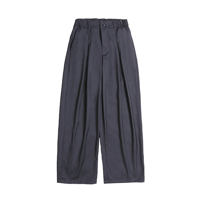 Women's Palazzo Pants with High Waist, Pleats and Elastic Waistband Mune Fashion