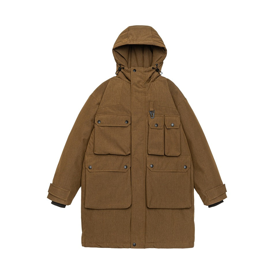 Men's Water-Repellent Tech Parka with Multiple Pockets and Hood Mune Fashion