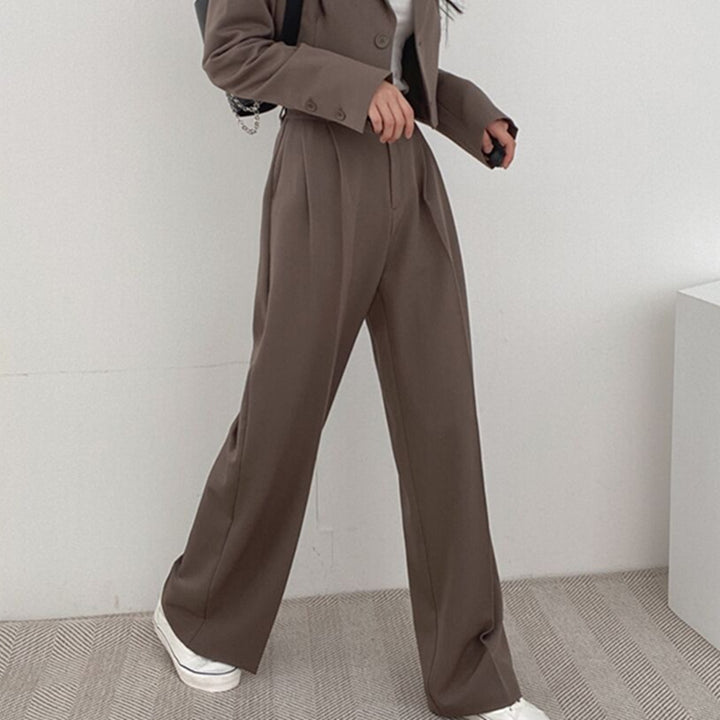 Women Elegant and high-waisted fabric trousers Mune Fashion