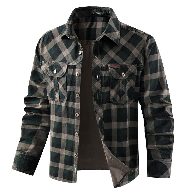 Men's Checked Outdoor Shirt with Practical Pockets
