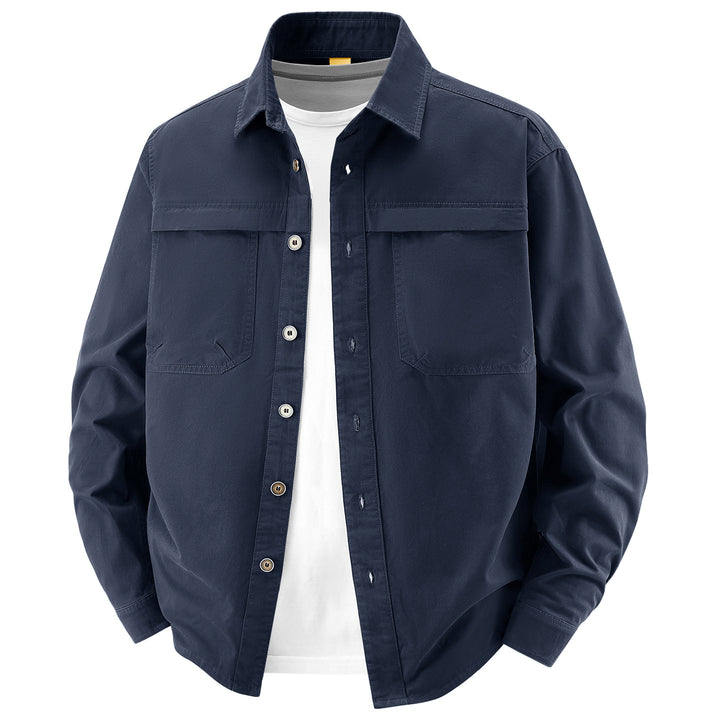 Men's overshirt made of cotton twill with two chest flaps and relaxed fit Mune Fashion