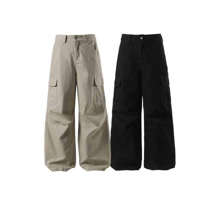 Women's Wide Cargo Culotte with High Waist, Deep Crotch and Functional Flap Pockets Mune Fashion