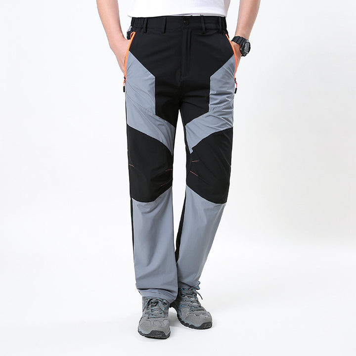Men's robust trekking pants with reinforced knee areas, elastic waistband, and water-repellent stretch material Mune Fashion