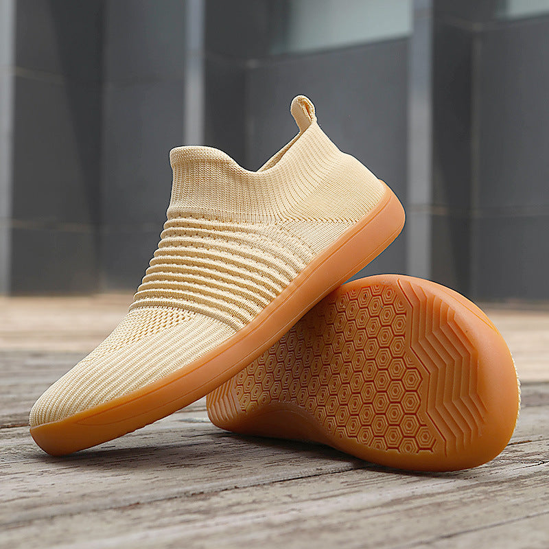 Unisex nan sock-like knitted sneakers with elastic shaft and non-slip rubber sole Mune Fashion