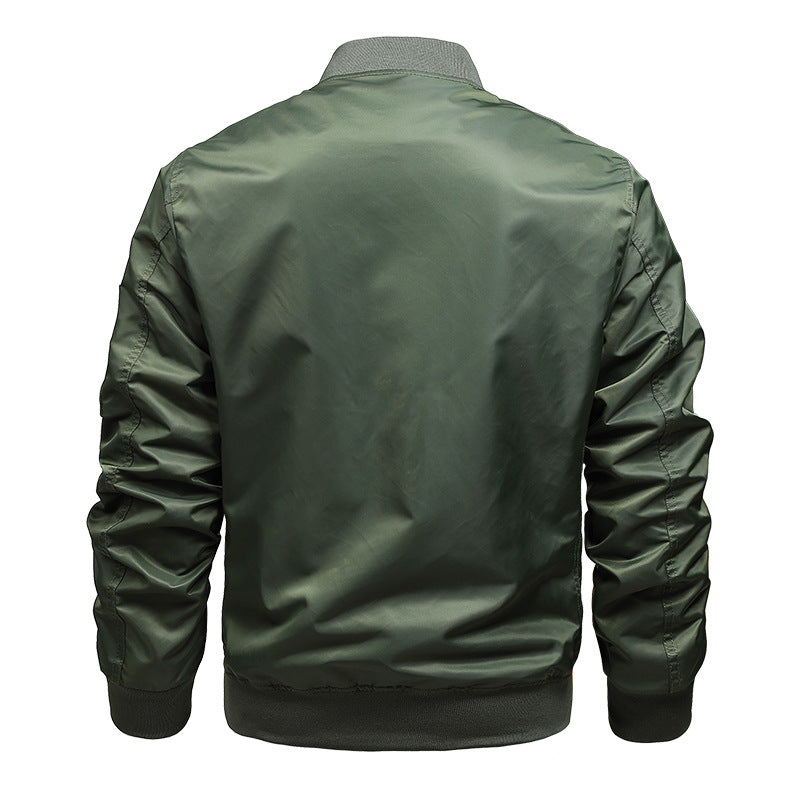 Men's pilot bomber jacket with utility arm pocket and wind-resistant outer layer Mune Fashion