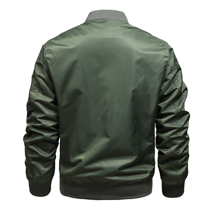 Men's pilot bomber jacket with utility arm pocket and wind-resistant outer layer Mune Fashion