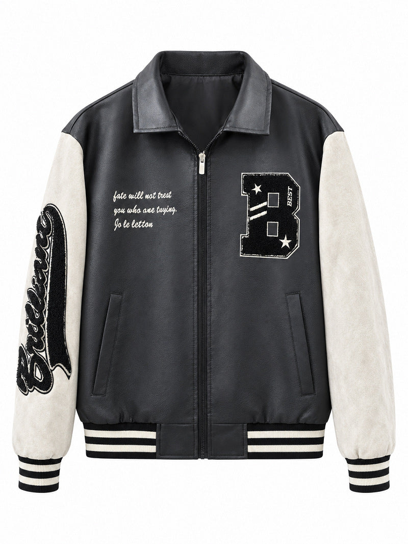 Men's Fashion Bomber Jacket with Logo Details Mune Fashion