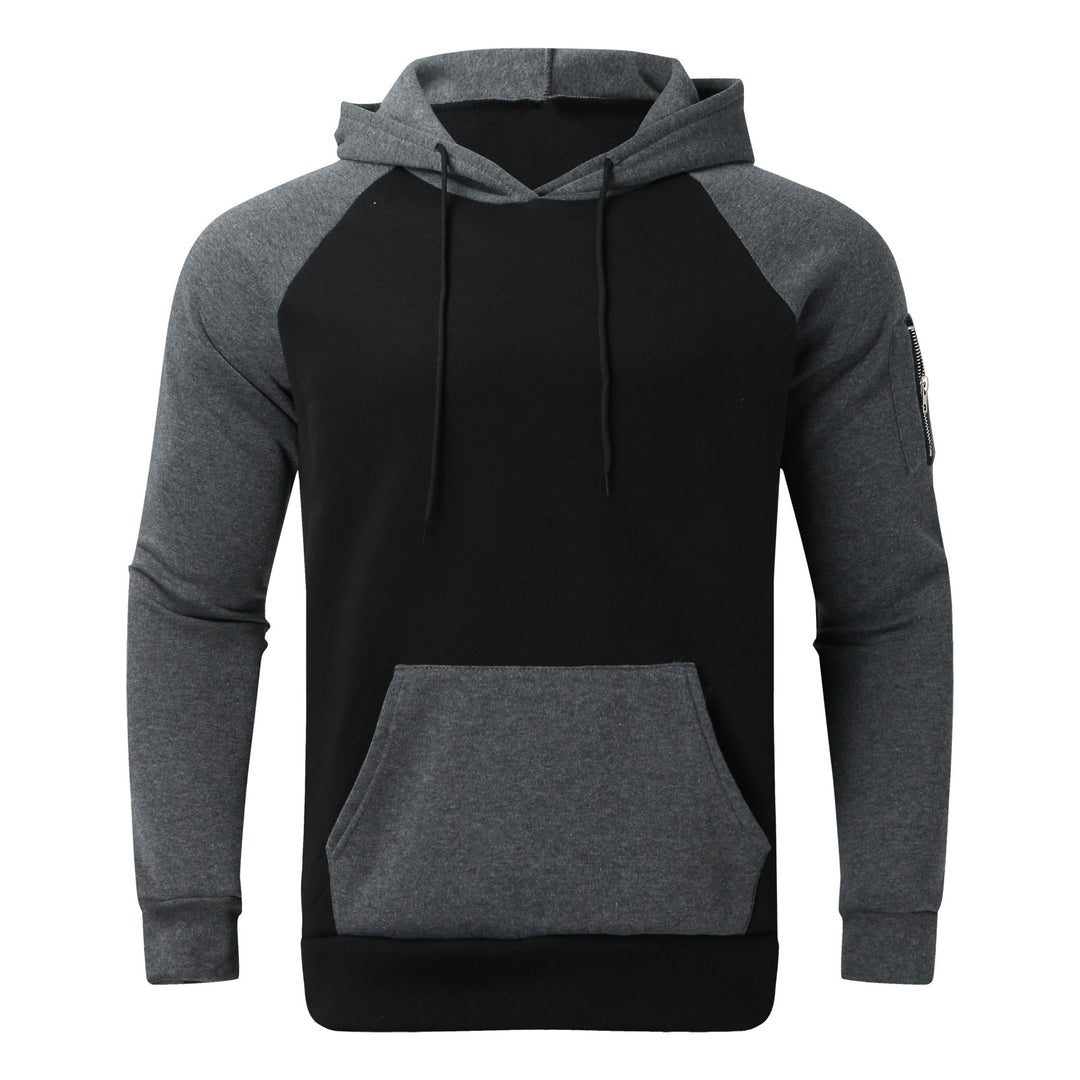 Men's raglan hoodie made of cotton blend with kangaroo pocket, sleeve pocket, and hood drawstring Mune Fashion