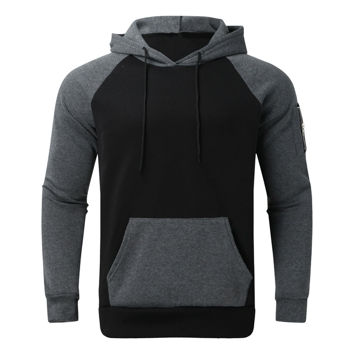 Men's raglan hoodie made of cotton blend with kangaroo pocket, sleeve pocket, and hood drawstring Mune Fashion