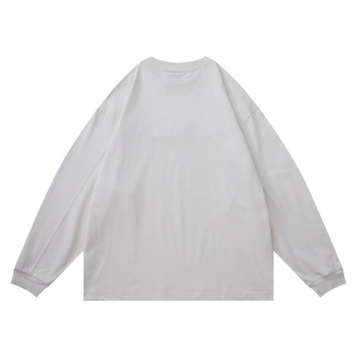 Unisex Oversize-Long Sleeve Shirt with Chenille Logo and Round Neck Mune Fashion