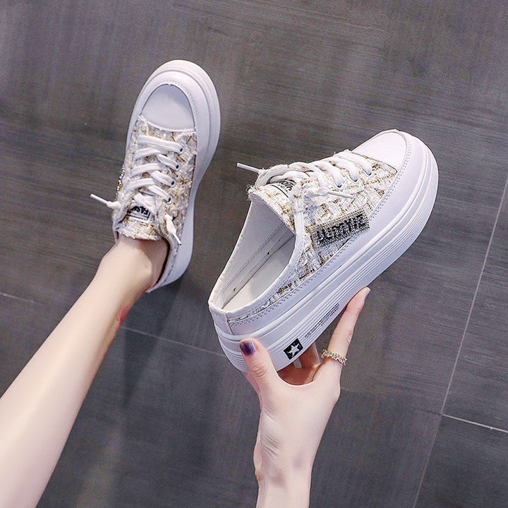 Women Comfortable Sneakers with Fashionable Checkerboard Pattern Mune Fashion