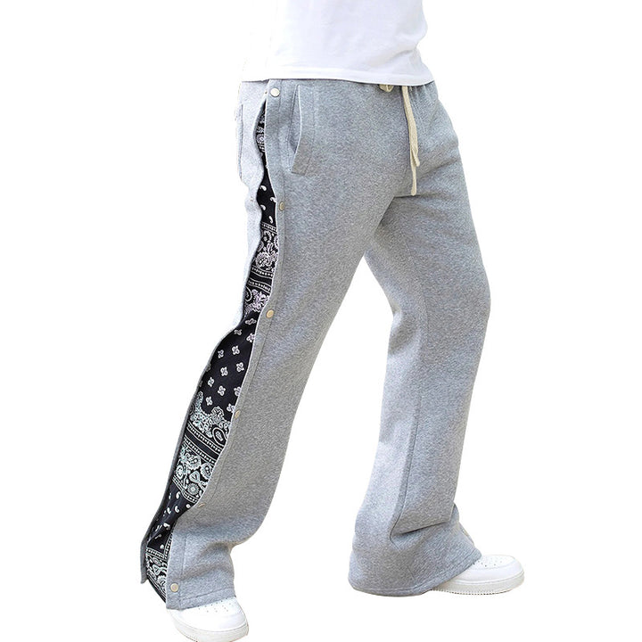 Men's Loose Sweatpants with Side Snap Opening & Bandana Insert Mune Fashion