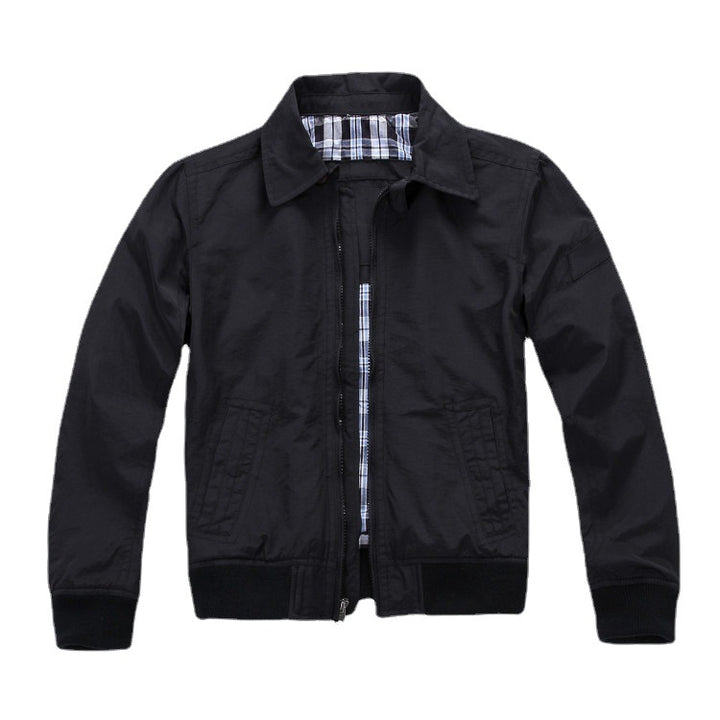 Men's Lightweight Bomber Jacket with Zipper and Checked Lining Mune Fashion