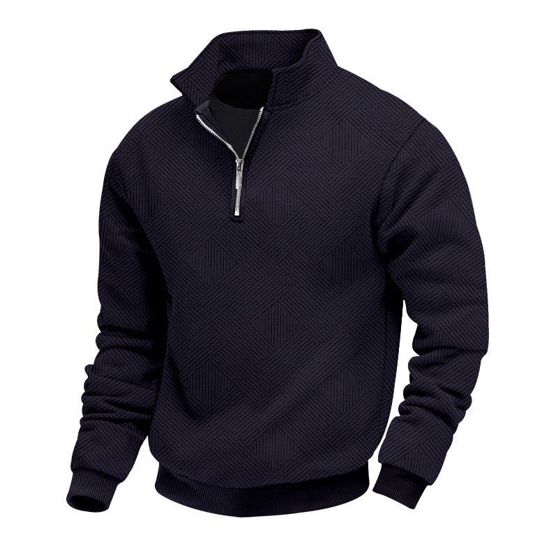 Men's structured half-zip fine-knit sweater with Kent collar and elastic ribbed cuffs Mune Fashion