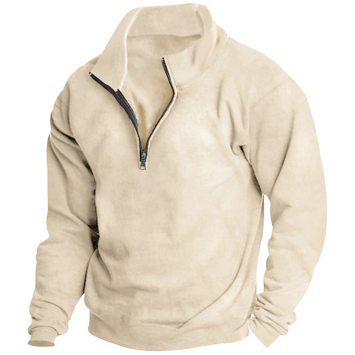 Unisex nan Oversize Sweatshirt with half zip and high stand-up collar Mune Fashion