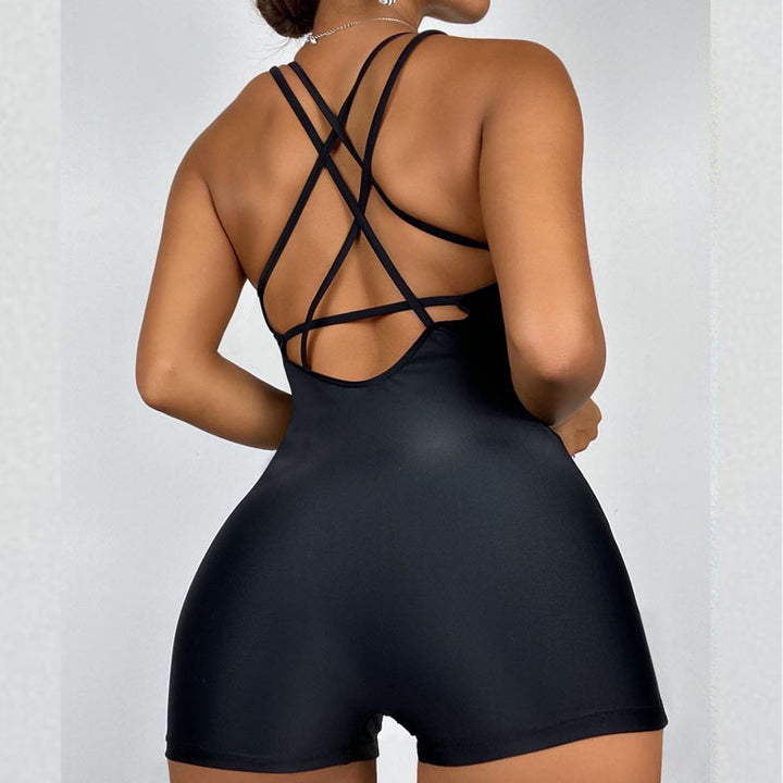 Women's Sporty One-Piece Swimsuit with Deep Neckline Mune Fashion
