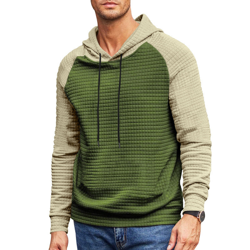 Men's textured hoodie with raglan sleeves and quilted structure Mune Fashion