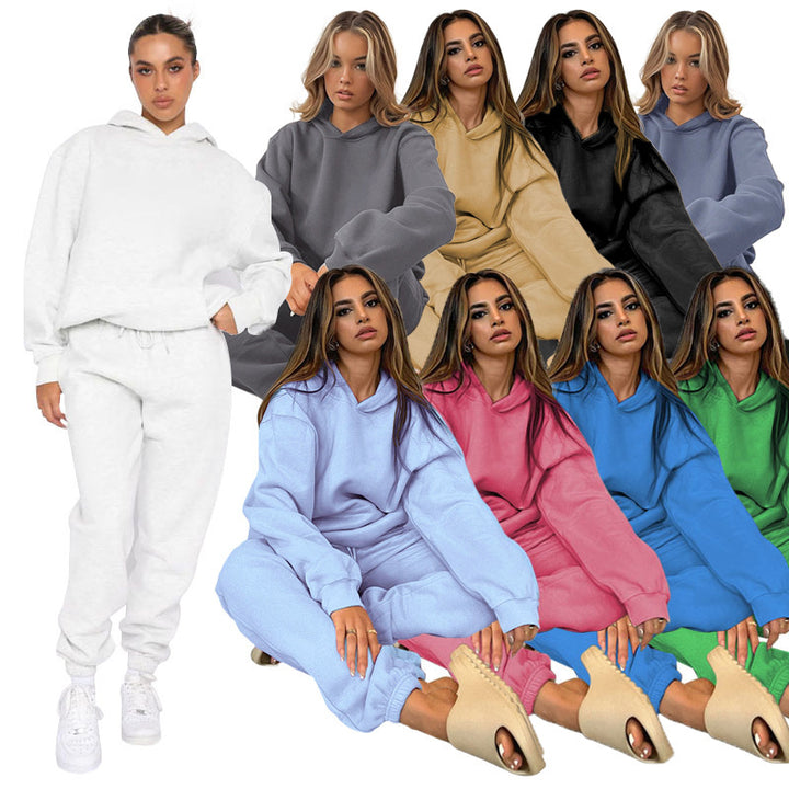 Women's casual oversized hoodie loungewear set with fleece-lined hoodie and high-waisted joggers Mune Fashion