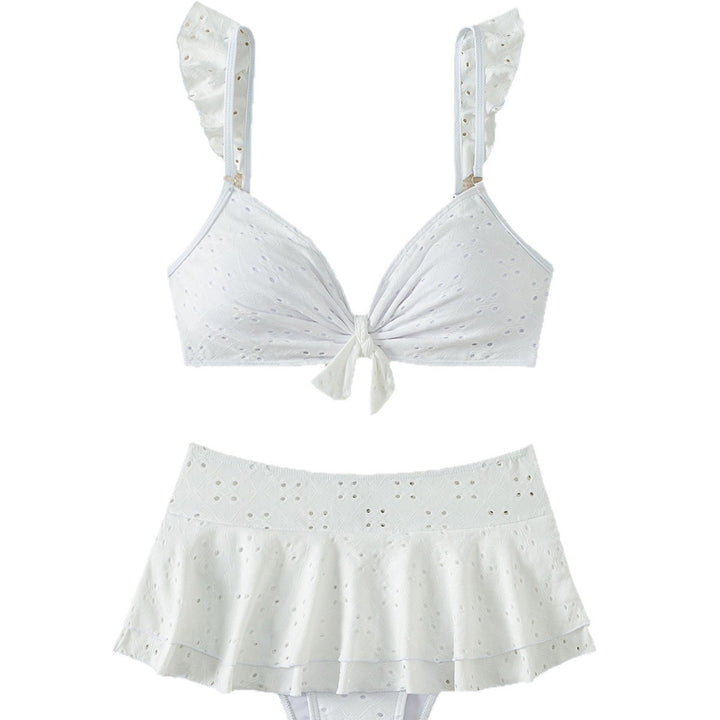 Ladies Top-Bikini with ruffle details and button-decorated bow Mune Fashion
