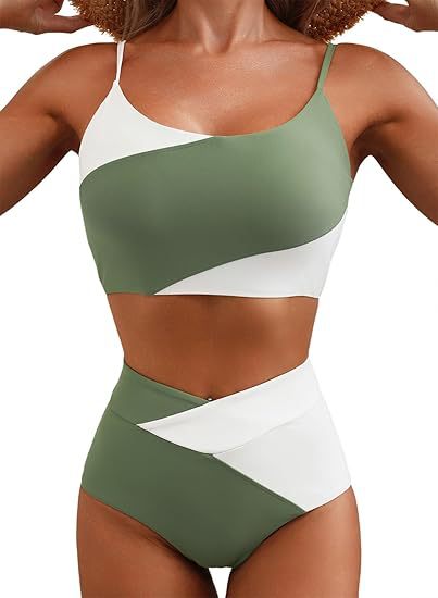 Ladies high-waisted bikini top with asymmetric design Mune Fashion