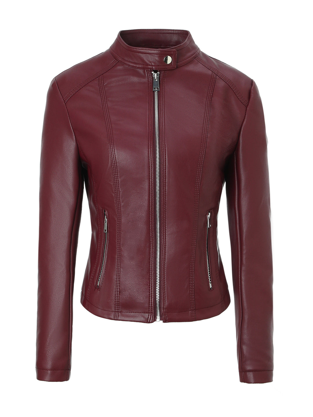 Ladies Structured Faux Leather Jacket Mune Fashion