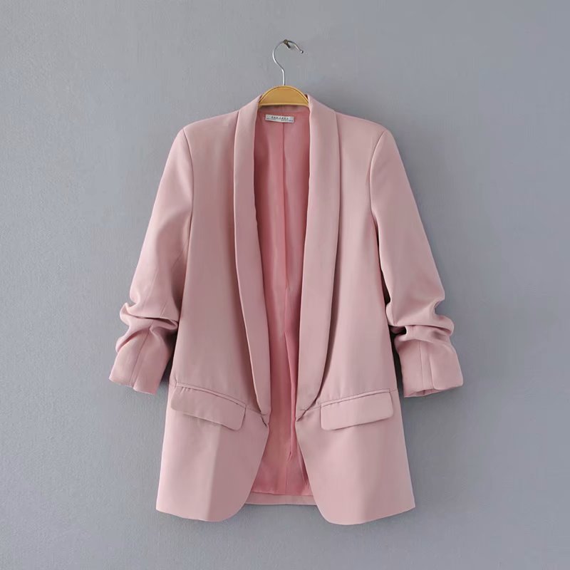 Ladies nan tailored blazer with shawl collar and three-quarter sleeves Mune Fashion