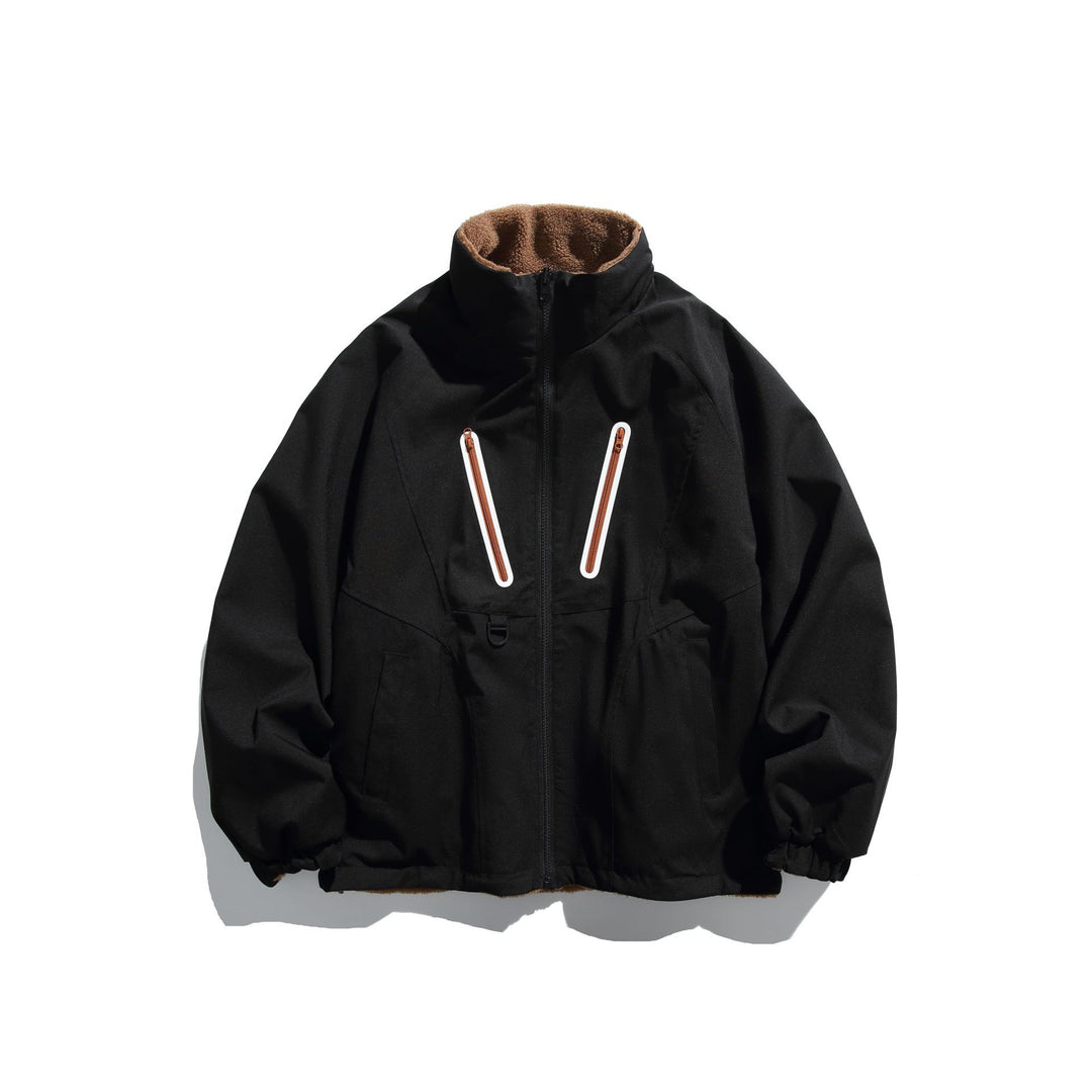 Unisex Technical Softshell Jacket with Fleece Lining and Vertical Chest Zippers Mune Fashion