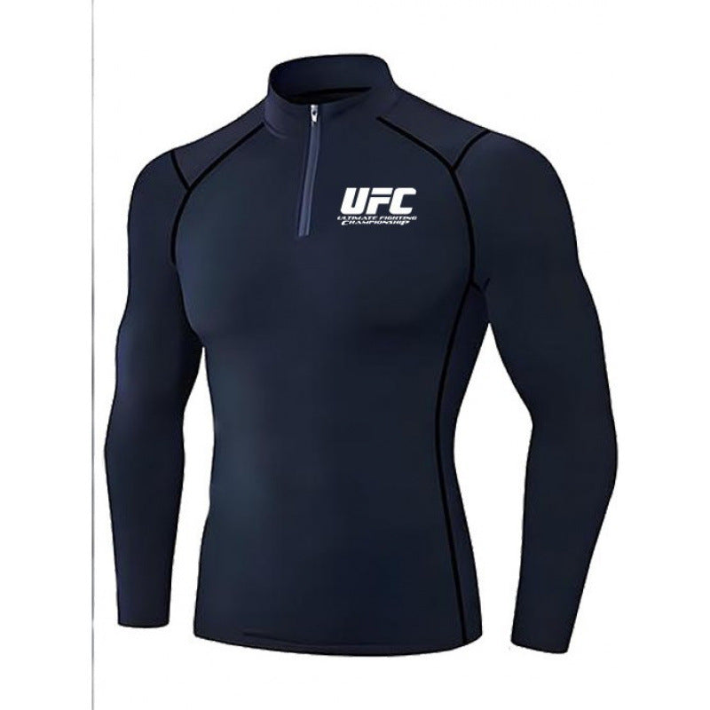 Men's tight-fitting compression shirt with short zipper and long sleeves Mune Fashion