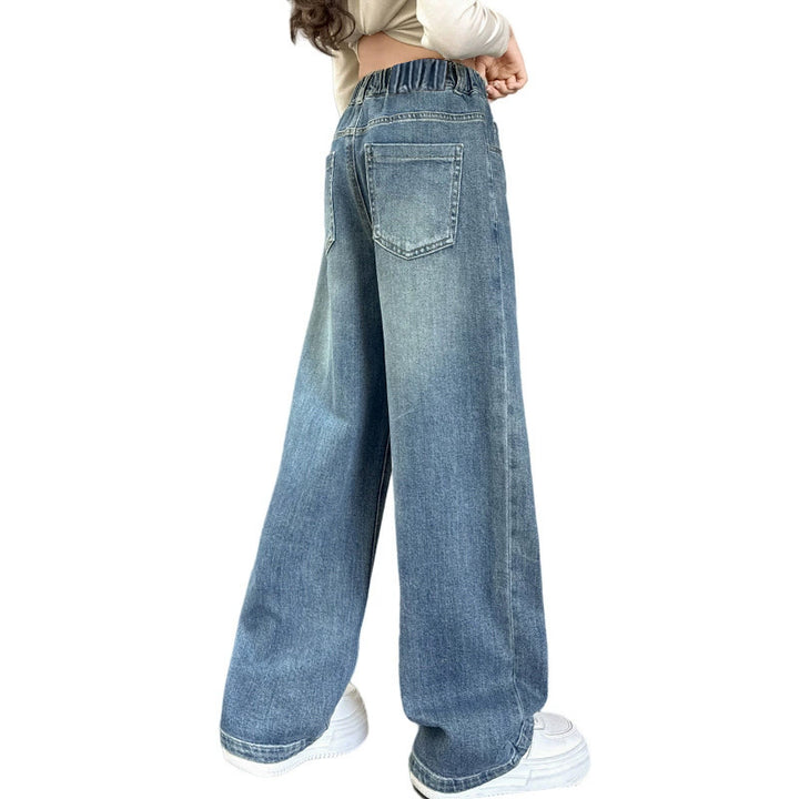 Women's wide jeans with high waistband and elastic insert Mune Fashion