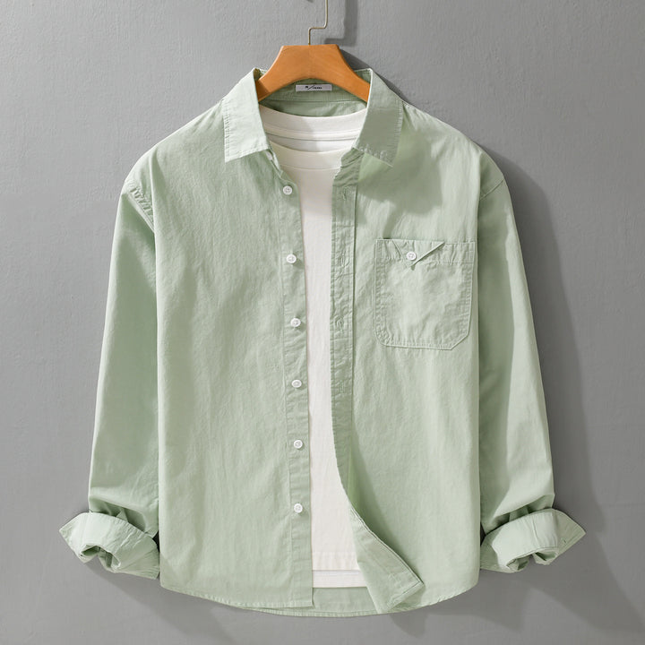 Men's layered shirt with integrated T-shirt layer and patch chest pocket Mune Fashion