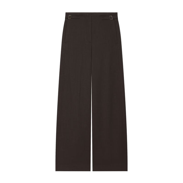 Women's Wide High Waist Culotte Pants with clear front seam and side waist straps Drune