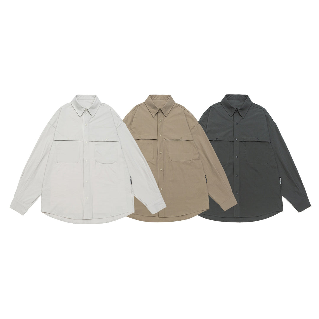 Men's overshirt jacket with snap button front and double patch pockets Mune Fashion