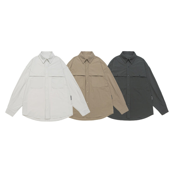 Men's overshirt jacket with snap button front and double patch pockets Mune Fashion