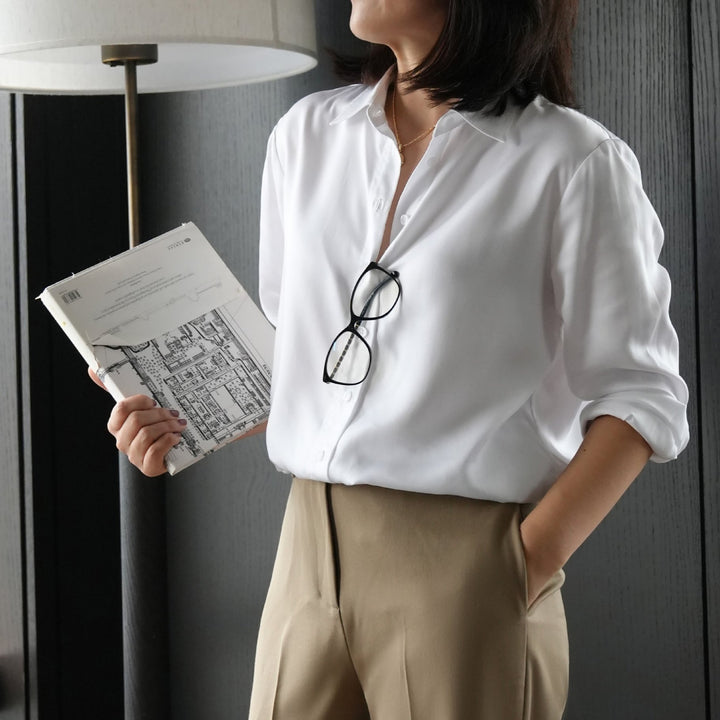 Women Elegant and Simple Long Sleeve Blouse Drune