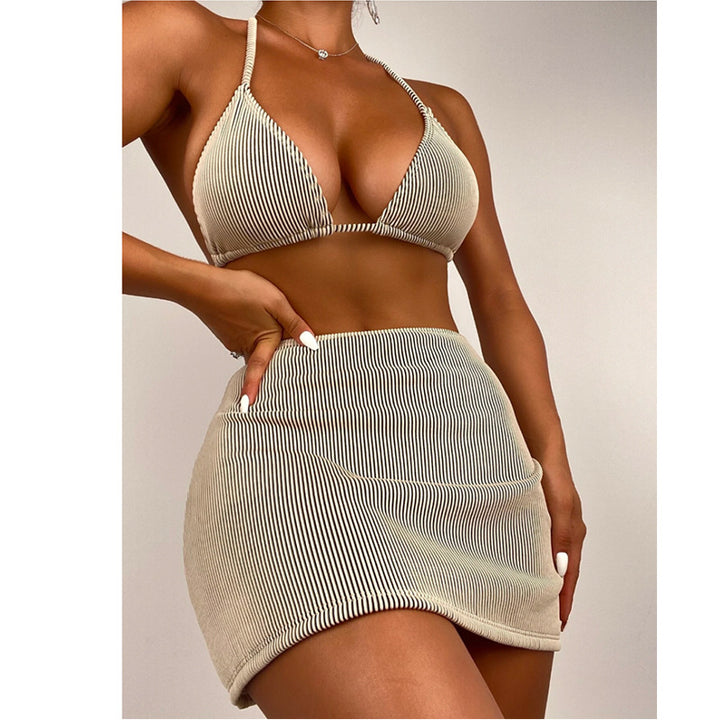 Ladies Bikini Set with voluminous skirt and stylish ruching Mune Fashion