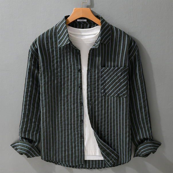 Men's Structured Cord Overshirt in Relaxed Fit with Patch Chest Pocket Mune Fashion