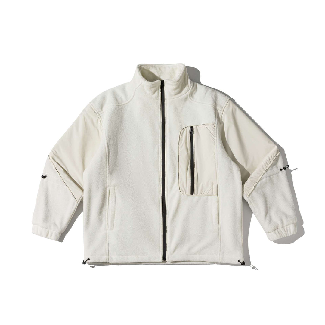 Unisex Short Cut Technical Fleece Utility Jacket with High Stand-Up Collar and Multifunctional Pockets Mune Fashion