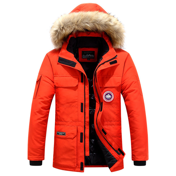 Men's Thermal Insulating Winter Parka with Faux Fur Hood and Functional Lining Mune Fashion