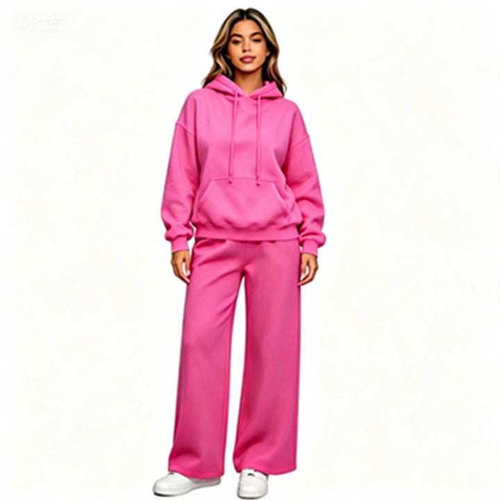 Women Comfortable Oversized Hoodie with Wide Jogging Pants Mune Fashion