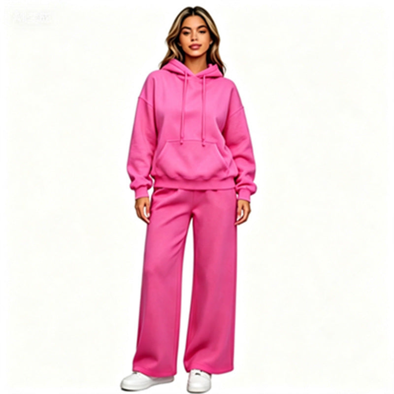 Women Comfortable Oversized Hoodie with Wide Jogging Pants Mune Fashion