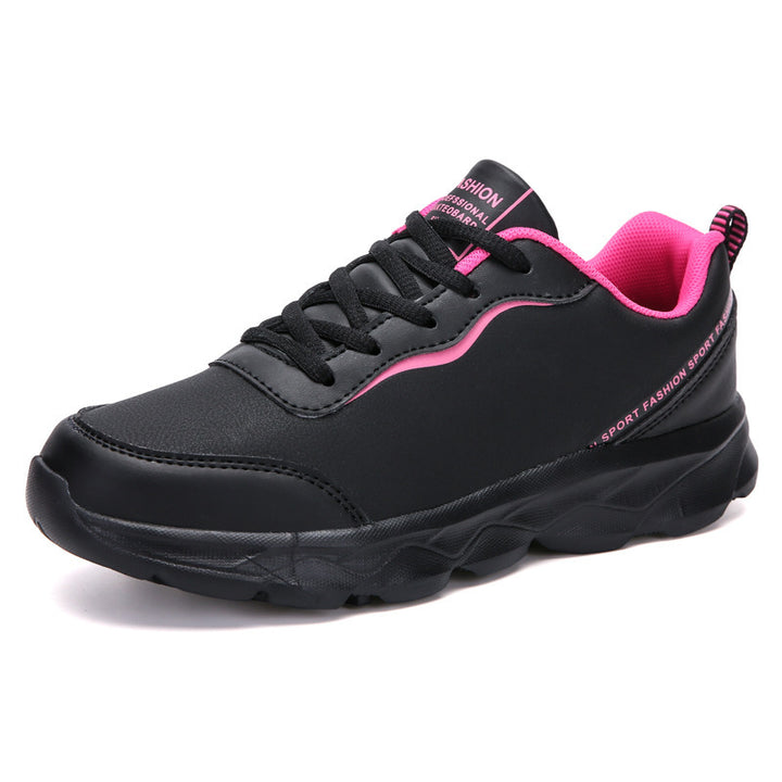 Women's urban faux leather sneakers with padded heel collar, shock-absorbing lightweight sole, and heel tab Mune Fashion